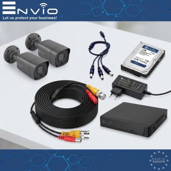 Kit 2 Camere Supraveghere Exterior 5MP, DVR ADM-504, HDD 500GB, Cablu 20m