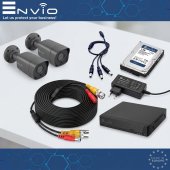 Kit 2 Camere Supraveghere Exterior 5MP, DVR ADM-504, HDD 500GB, Cablu 20m
